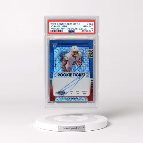 2021 Panini Contenders Optic #124 Josh Palmer - Autograph-Red/White/Blue (PSA 10 GEM MINT)