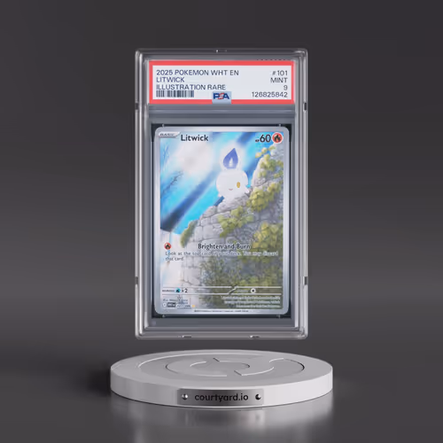 2025 Pokémon Wht EN-White Flare #101 Litwick - Illustration Rare (PSA 9 MINT)