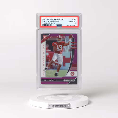 2020 Panini Prizm Draft Picks #101 Tua Tagovailoa - Purple Prizm (PSA 10 GEM MINT)