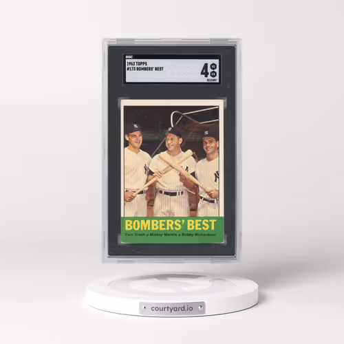 1963 Topps #173 Bombers' Best - Tresh/Mantle/Richardson (SGC 4 VG-EX)