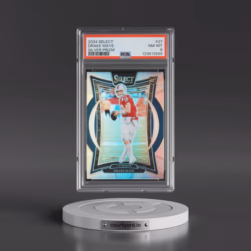 2024 Panini Select #27 Drake Maye - Silver Prizm (PSA 8 NM-MT)