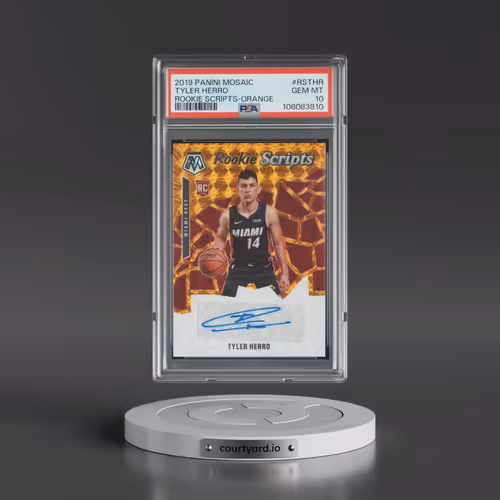 2019 Panini Mosaic Rookie Scripts #RSTHR Tyler Herro - Orange (PSA 10 GEM MINT)