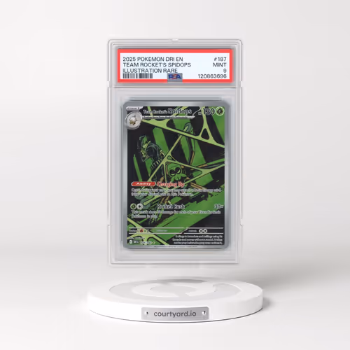 2025 Pokémon Dri EN-Destined Rivals #187 Team Rocket's Spidops - Illustration Rare (PSA 9 MINT)