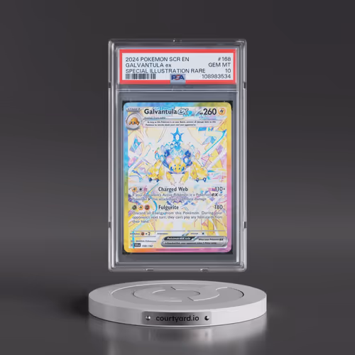 2024 Pokémon Scr EN-Stellar Crown #168 Galvantula EX - Holo Special Illustration Rare (PSA 10 GEM MI