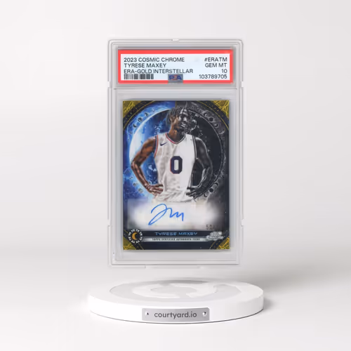 2023 Topps Cosmic Chrome Equinox Autographs #ERATM Tyrese Maxey - Gold Interstellar (PSA 10 GEM MINT