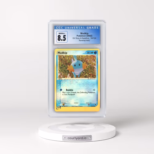 2003 EX Ruby & Sapphire (2003 Copyright, w/ "e" Symbol) #59/109 Mudkip - Reverse Holo (CGC 8.5 NM-MT