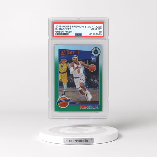2019 Panini Hoops Premium Stock #298 RJ Barrett - Green Prizm (PSA 10 GEM MINT)