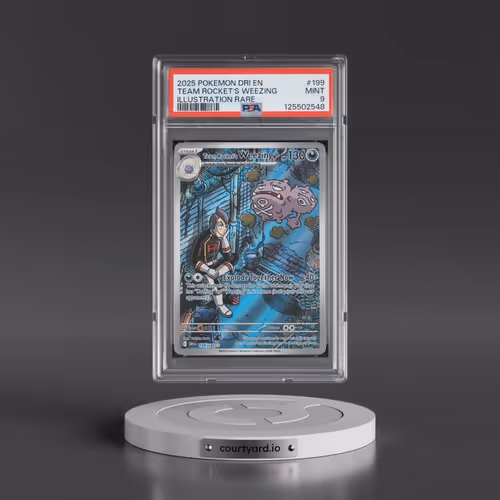 2025 Pokémon Dri EN-Destined Rivals #199 Team Rocket's Weezing - Illustration Rare (PSA 9 MINT)