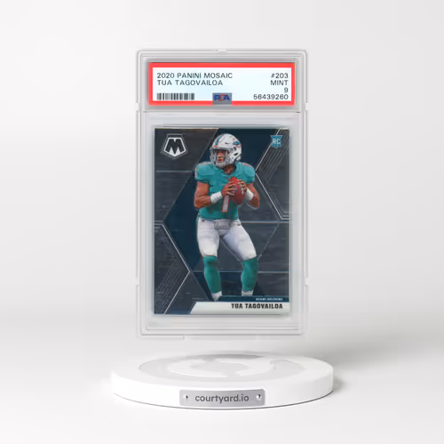 2020 Panini Mosaic #203 Tua Tagovailoa (PSA 9 MINT)