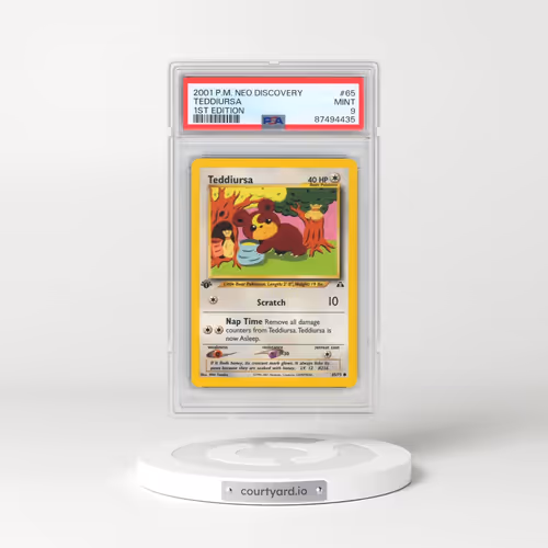 2001 Pokémon Neo Discovery #65 Teddiursa - 1st Edition (PSA 9 MINT)