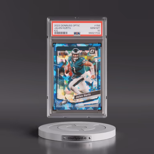 2023 Panini Donruss Optic #158 Jalen Hurts - Ice (PSA 10 GEM MINT)