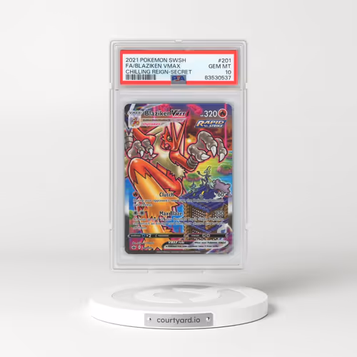 2021 Pokémon Sword & Shield Chilling Reign #201 Blaziken Vmax - Full Art Secret (PSA 10 GEM MINT)