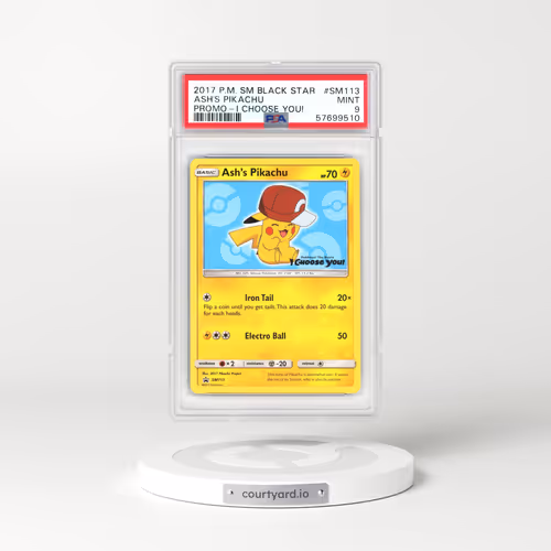 2017 Pokémon SM Black Star Promo #SM113 Ash's Pikachu - I Choose You! (PSA 9 MINT)