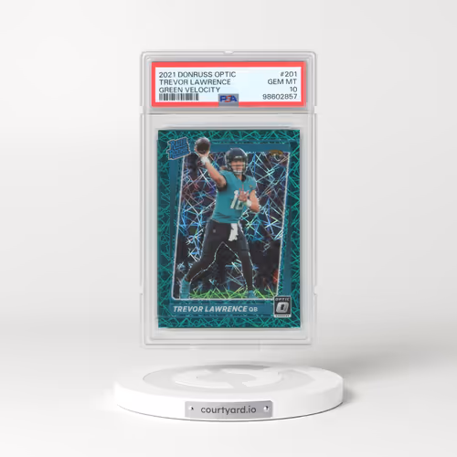 2021 Panini Donruss Optic #201 Trevor Lawrence - Green Velocity (PSA 10 GEM MINT)