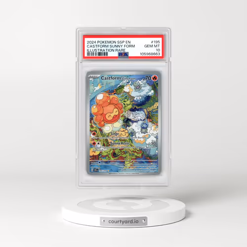 2024 Pokémon Ssp EN-Surging Sparks #195 Castform Sunny Form - Illustration Rare (PSA 10 GEM MINT)