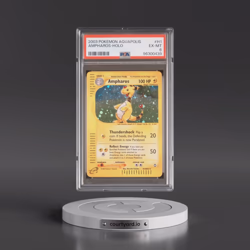 2003 Pokémon Aquapolis #H1 Ampharos - Holo (PSA 6 EX-MT)