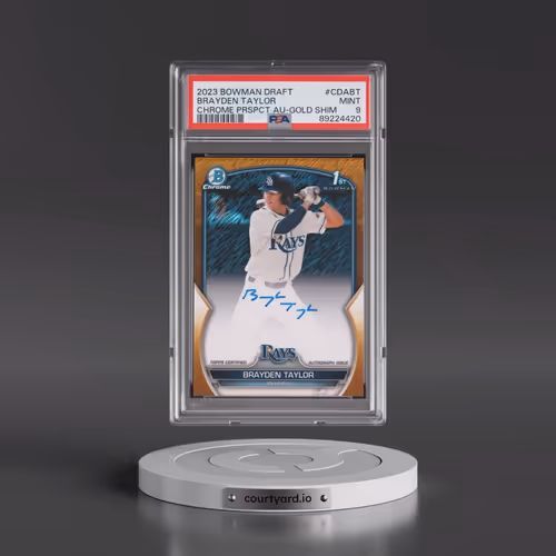 2023 Bowman Draft Chrome Prospect Autograph #CDABT Brayden Taylor - Gold Shimmer (PSA 9 MINT)