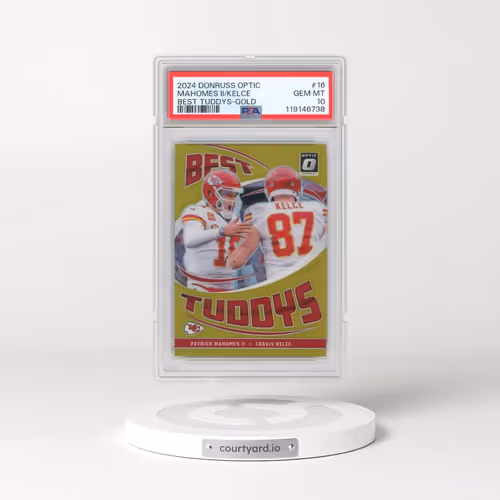 2024 Panini Donruss Optic Best Tuddys #16 Patrick Mahomes II/Travis Kelce - Gold (PSA 10 GEM MINT)