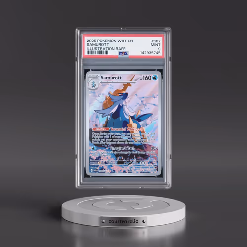 2025 Pokémon Wht EN-White Flare #107 Samurott - Illustration Rare (PSA 9 MINT)