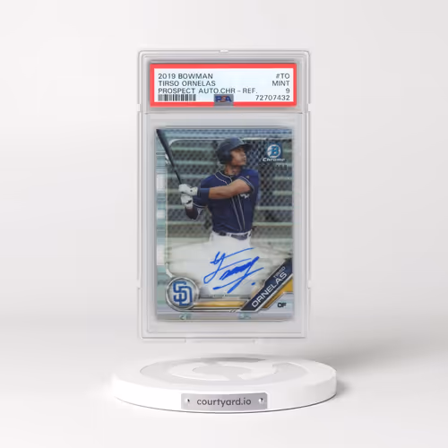 2019 Bowman Prospect Autographs Chrome #TO Tirso Ornelas - Refractor (PSA 9 MINT)