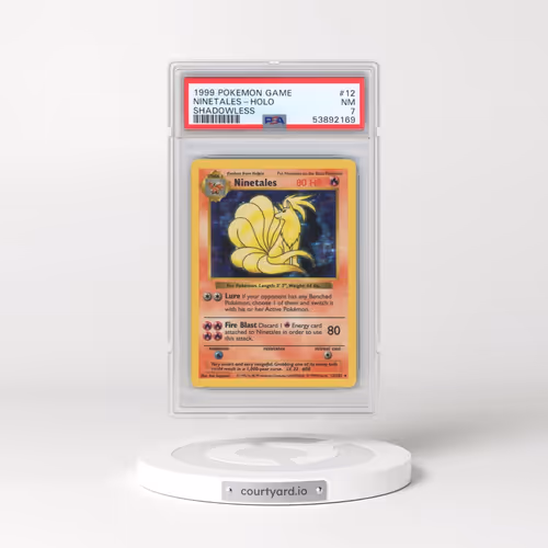 1999 Pokémon Game #12 Ninetales - Holo Shadowless (PSA 7 NM)