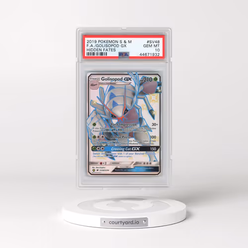 2019 Pokémon Sun & Moon Hidden Fates #SV48 Golisopod GX - Holo Full Art (PSA 10 GEM MINT)
