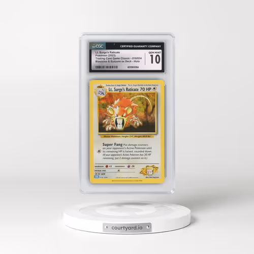2023 Trading Card Game Classic - CLV, CLC, CLB #016/034 Lt. Surge's Raticate - Blastoise & Suicu