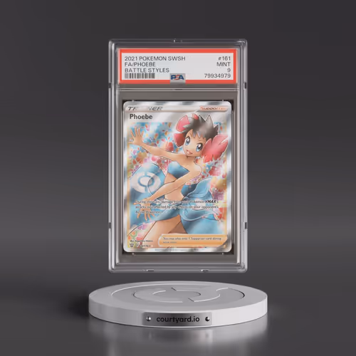 2021 Pokémon Sword & Shield Battle Styles #161 Phoebe - Full Art (PSA 9 MINT)