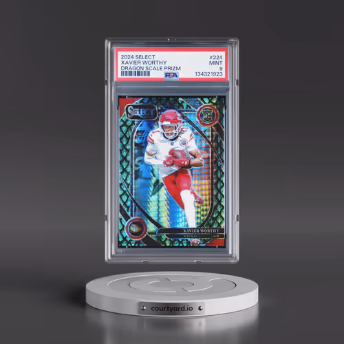 2024 Panini Select #224 Xavier Worthy - Dragon Scale Prizm (PSA 9 MINT)