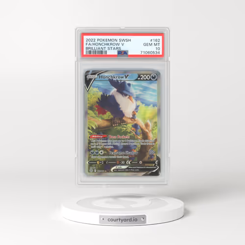 2022 Pokémon Sword & Shield Brilliant Stars #162 Honchkrow V - Holo Full Art (PSA 10 GEM MINT)