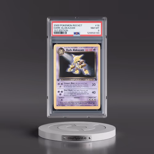 2000 Pokémon Rocket #18 Dark Alakazam - 1st Edition (PSA 8 NM-MT)
