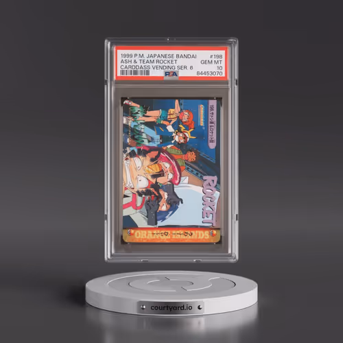 1999 Pokémon Bandai Carddass Vending Series 6 #198 Ash & Team Rocket (PSA 10 GEM MINT)