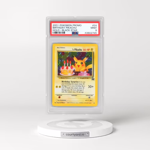 2000 Pokémon Promo Black Star #24 Birthday Pikachu - Holo (PSA 9 MINT)
