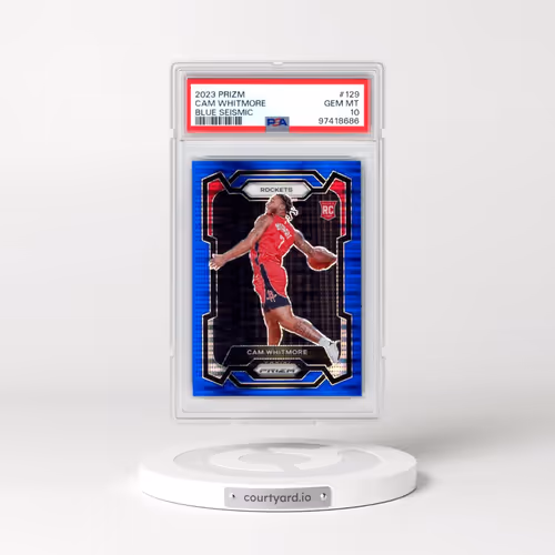 2023 Panini Prizm #129 Cam Whitmore - Blue Seismic (PSA 10 GEM MINT)