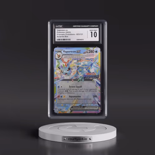 2025 Pokémon Pre EN-Prismatic Evolutions #023 Vaporeon EX - Holo Surprise Box Exclusive (CGC 10 GEM