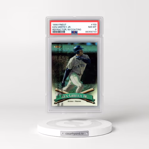 1998 Finest #100 Ken Griffey Jr - Refractor, w/Coating (PSA 8 NM-MT)
