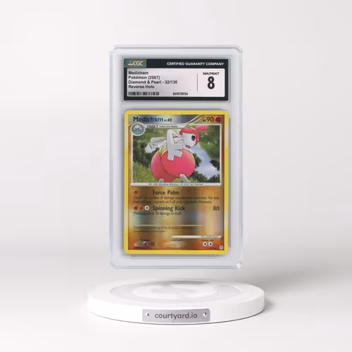 2007 Diamond & Pearl #32/130 Medicham - Reverse Holo (CGC 8 NM-MT)