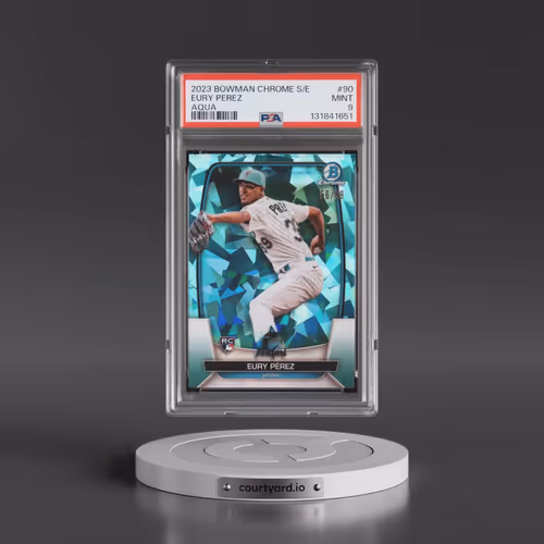 2023 Bowman Chrome Sapphire Edition #90 Eury Perez - Aqua (PSA 9 MINT)