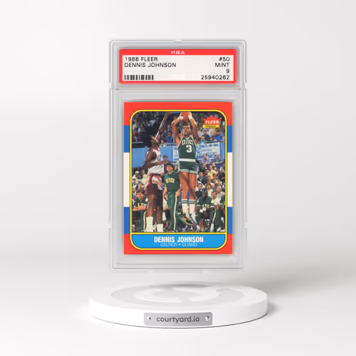 1986 Fleer #50 Dennis Johnson (PSA 9 MINT)