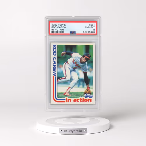 1982 Topps #501 Rod Carew - In Action (PSA 8 NM-MT)