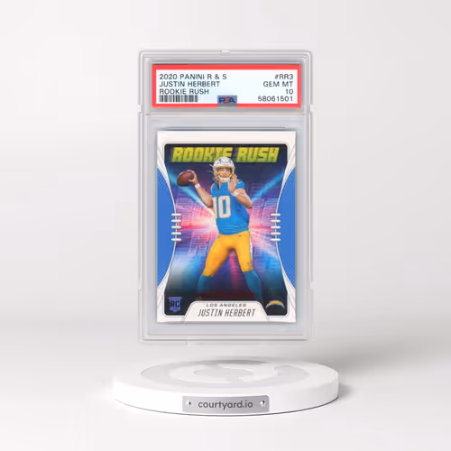 2020 Panini Rookies & Stars Rookie Rush #RR3 Justin Herbert (PSA 10 GEM MINT)