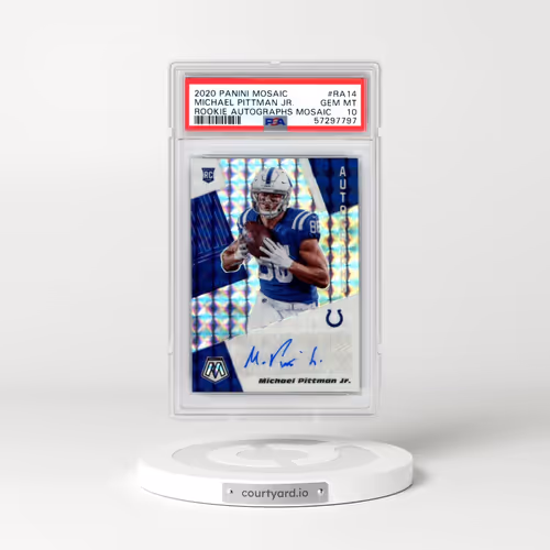 2020 Panini Mosaic Rookie Autographs Mosaic #RA14 Michael Pittman Jr. (PSA 10 GEM MINT)