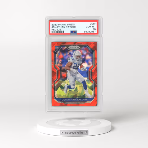 2020 Panini Prizm #332 Jonathan Taylor - Red Ice (PSA 10 GEM MINT)
