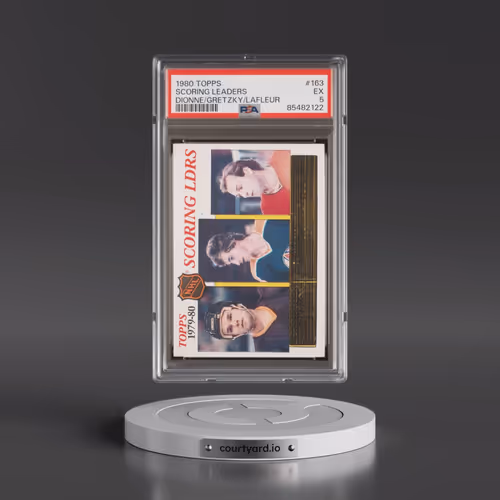 1980 Topps #163 Scoring Leaders - Dionne/Gretzky/Lafleur (PSA 5 EX)