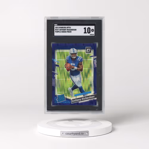 2023 Donruss Optic #247 Anthony Richardson - Purple Shock Prizm (SGC 10 GEM MINT)