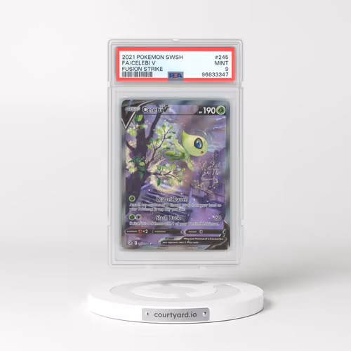 2021 Pokémon Sword & Shield Fusion Strike #245 Celebi V - Holo Full Art (PSA 9 MINT)