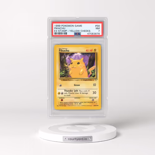 1999 Pokémon Game #58 Pikachu - E3 Stamp-Yellow Cheeks (PSA 7 NM)