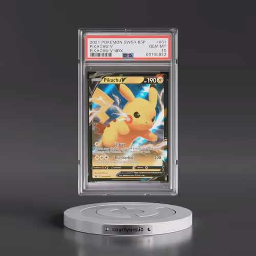 2021 Pokémon Swsh Black Star Promo #061 Pikachu V - Holo Pikachu V Box (PSA 10 GEM MINT)