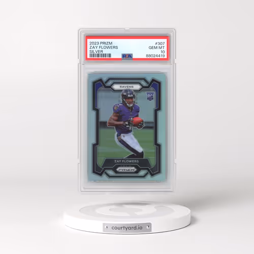 2023 Panini Prizm #307 Zay Flowers - Silver Prizm (PSA 10 GEM MINT)