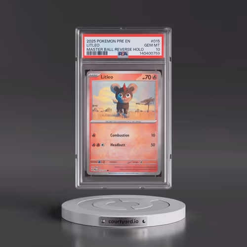 2025 Pokémon Pre EN-Prismatic Evolutions #015 Litleo - Reverse Holo Master Ball (PSA 10 GEM MINT)